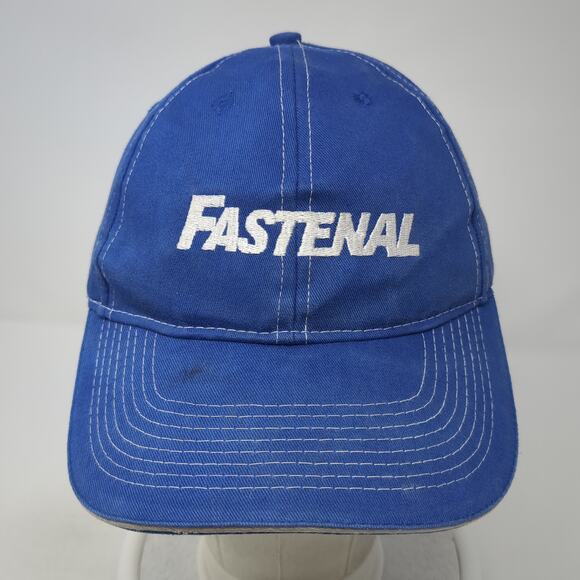 Fastenal Strapback Baseball Cap Blue One Size Adjustable Embroidered 6 Panel - Picture 2 of 9